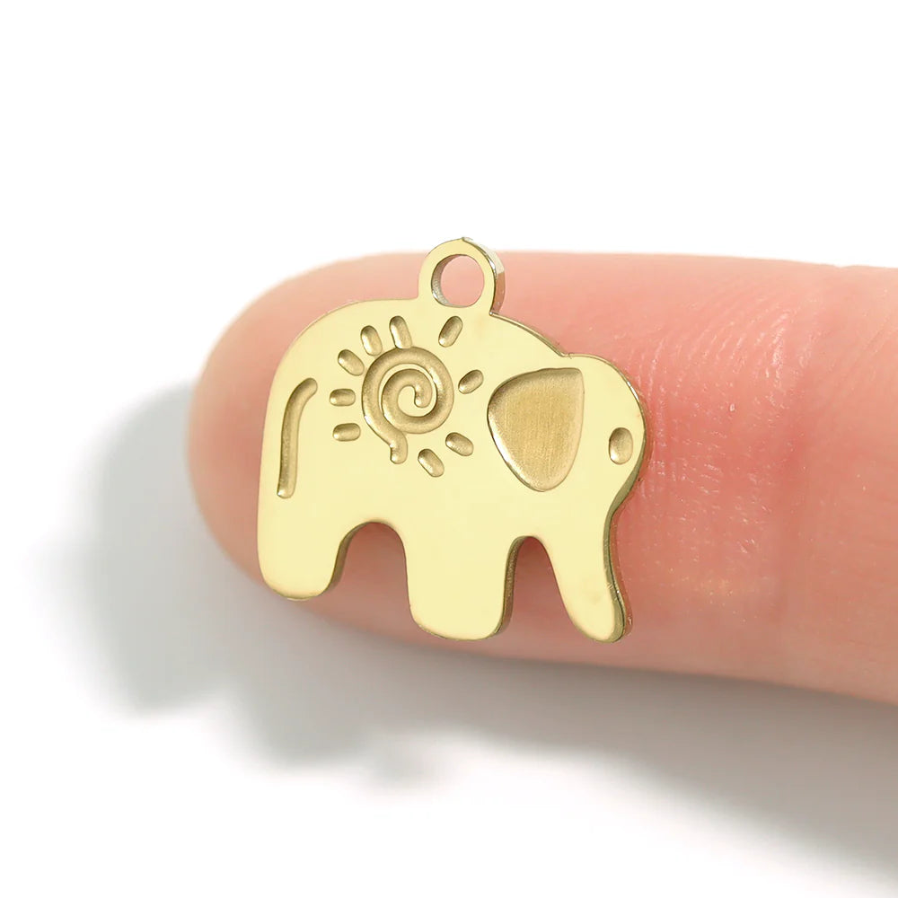 18K Gold PVD Stainless Steel Elephant Charm