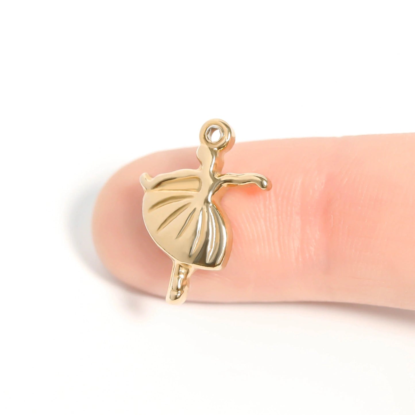 18K Gold PVD Stainless Steel Ballerina Charm