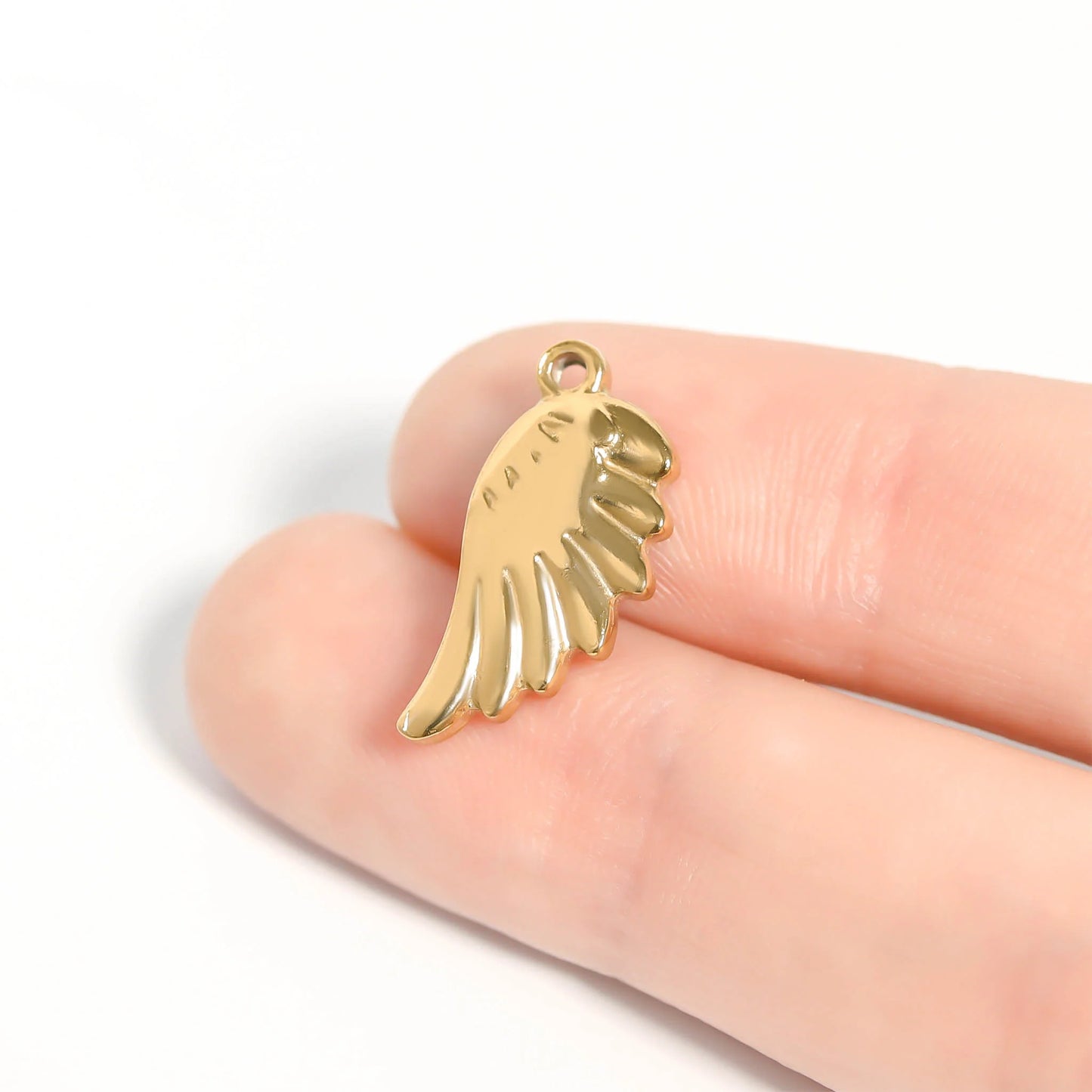 18K Gold PVD Stainless Steel Small Angel Wing Charm