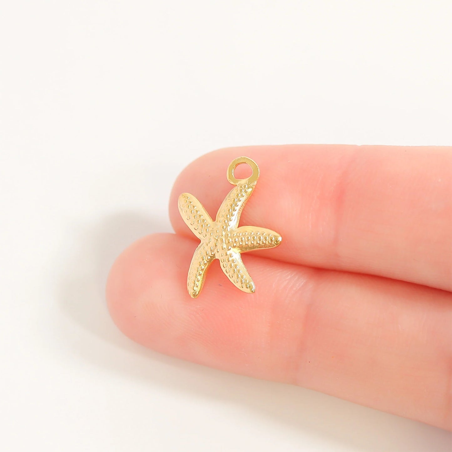18K Gold PVD Stainless Steel Starfish Charm
