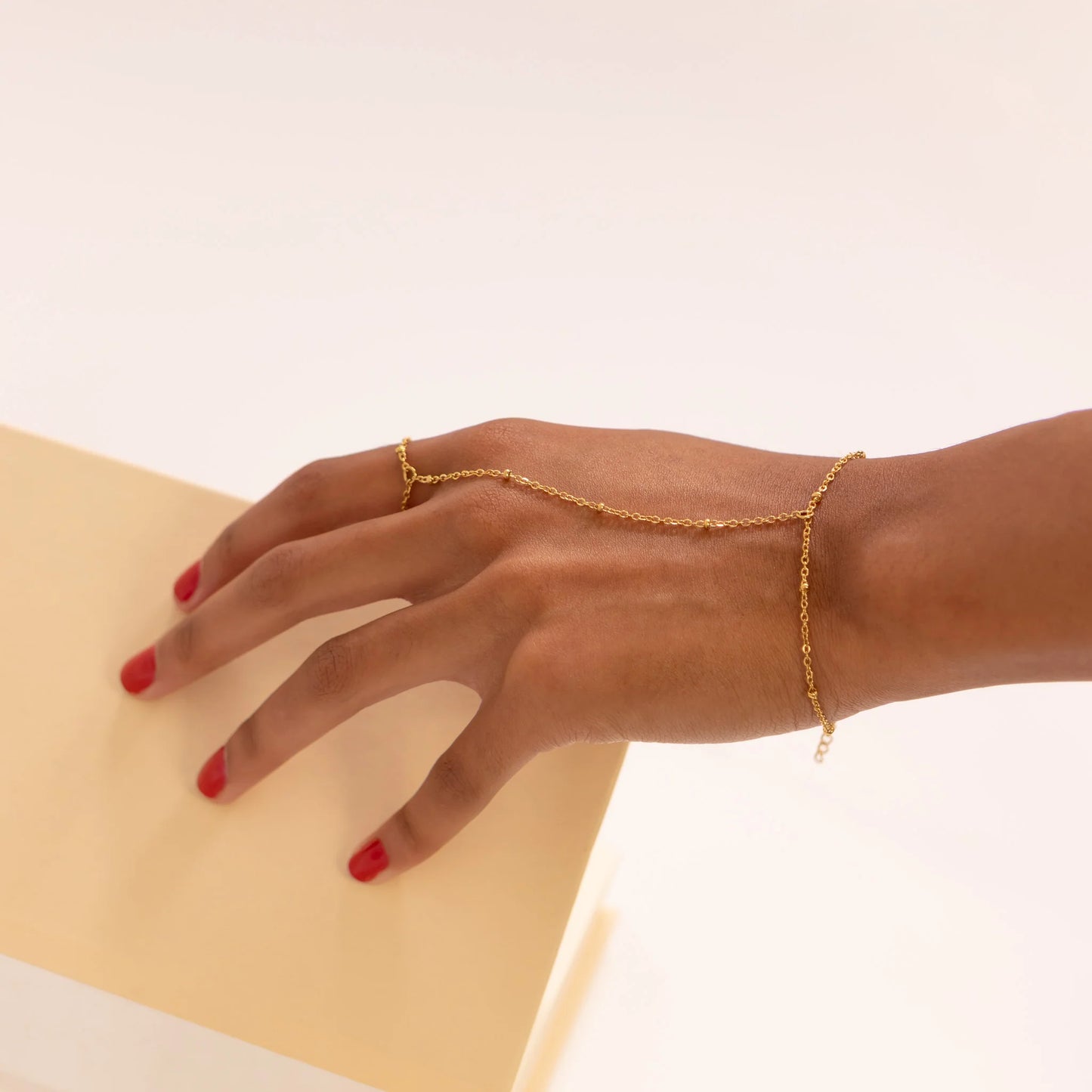 18K Gold PVD Stainless Steel Satellite Hand Chain