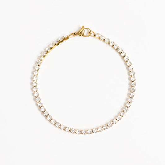 18K Gold PVD CZ Stone Tennis Bracelet