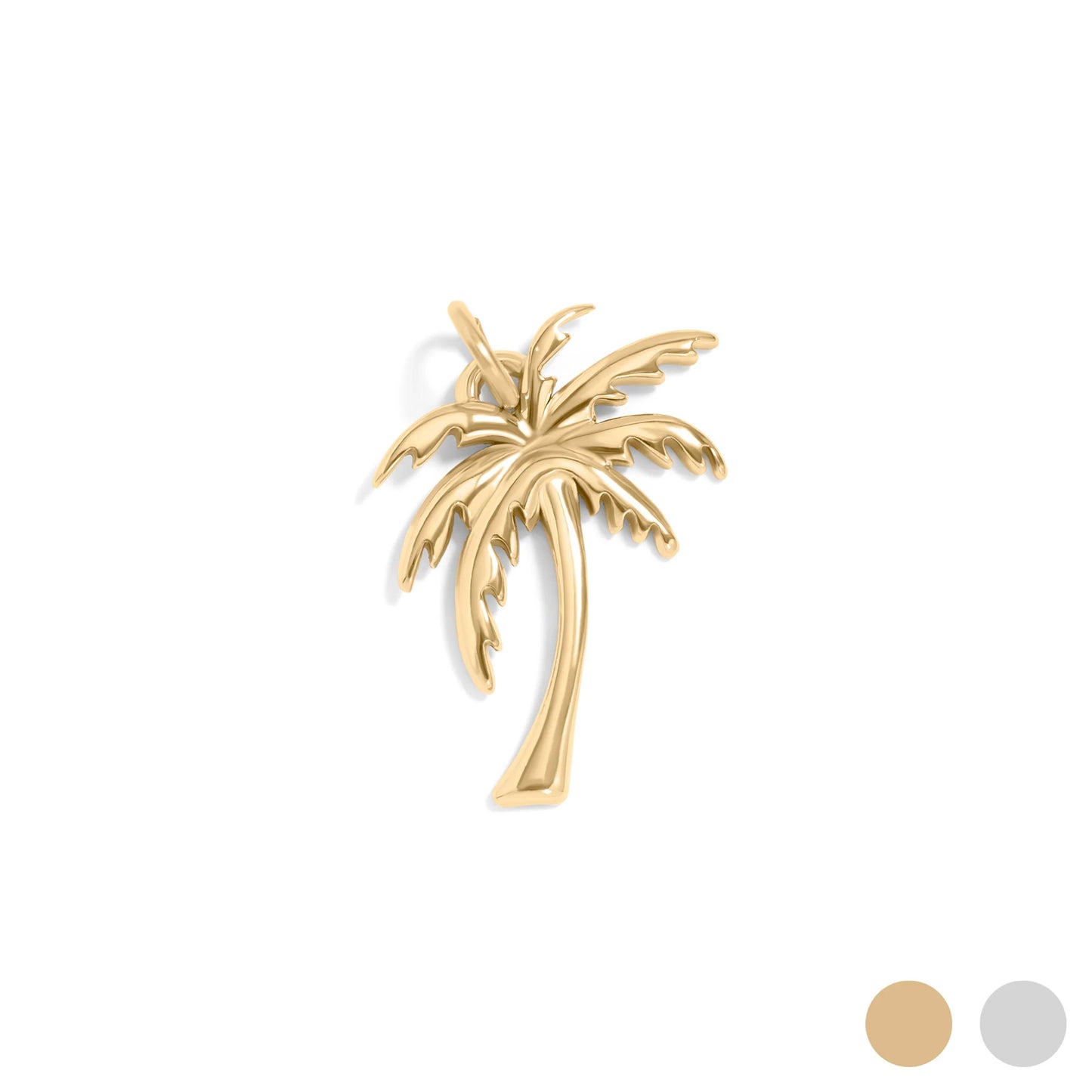 18K Gold PVD Stainless Steel Palm Tree Charm