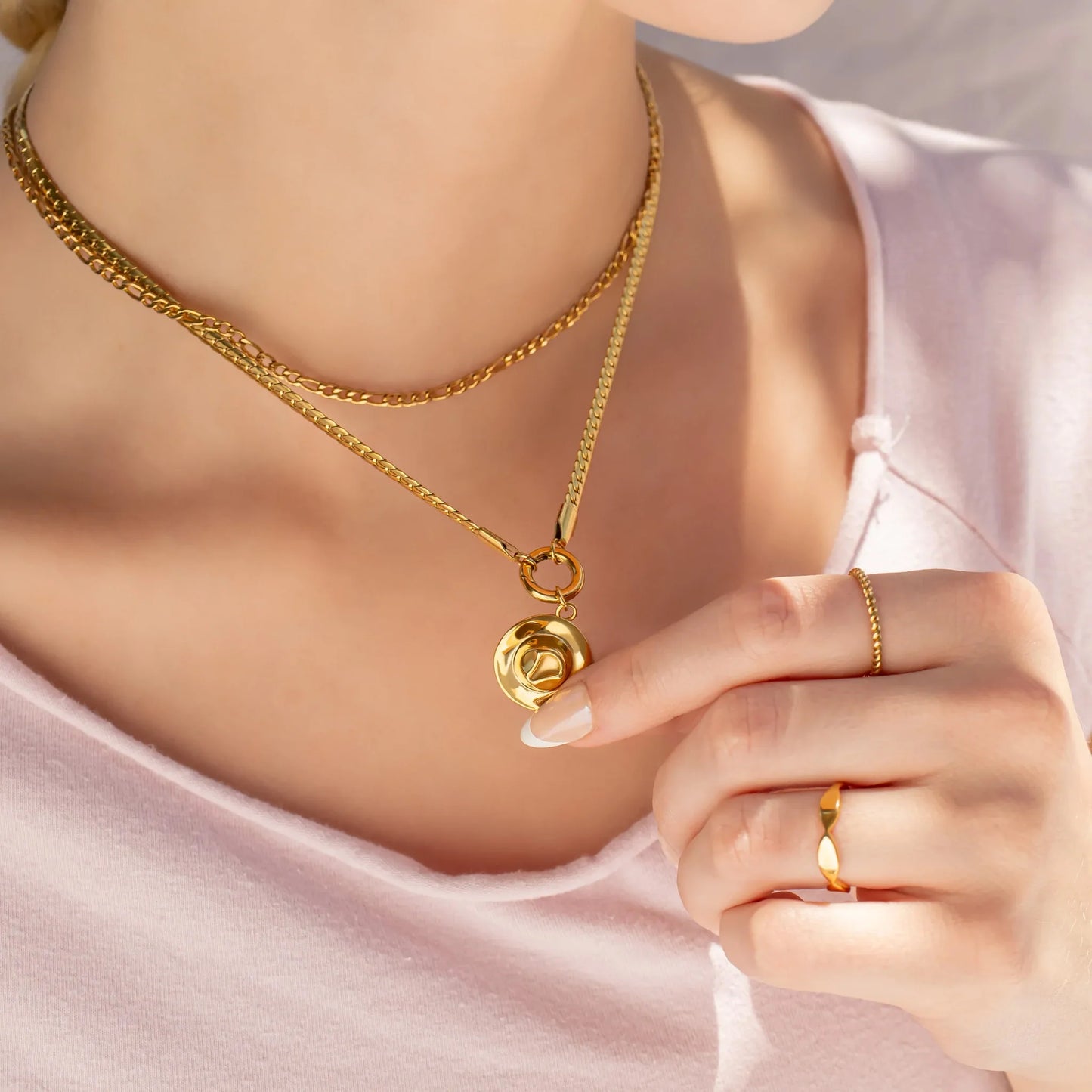 18K Gold PVD Stainless Steel Long Bow Charm