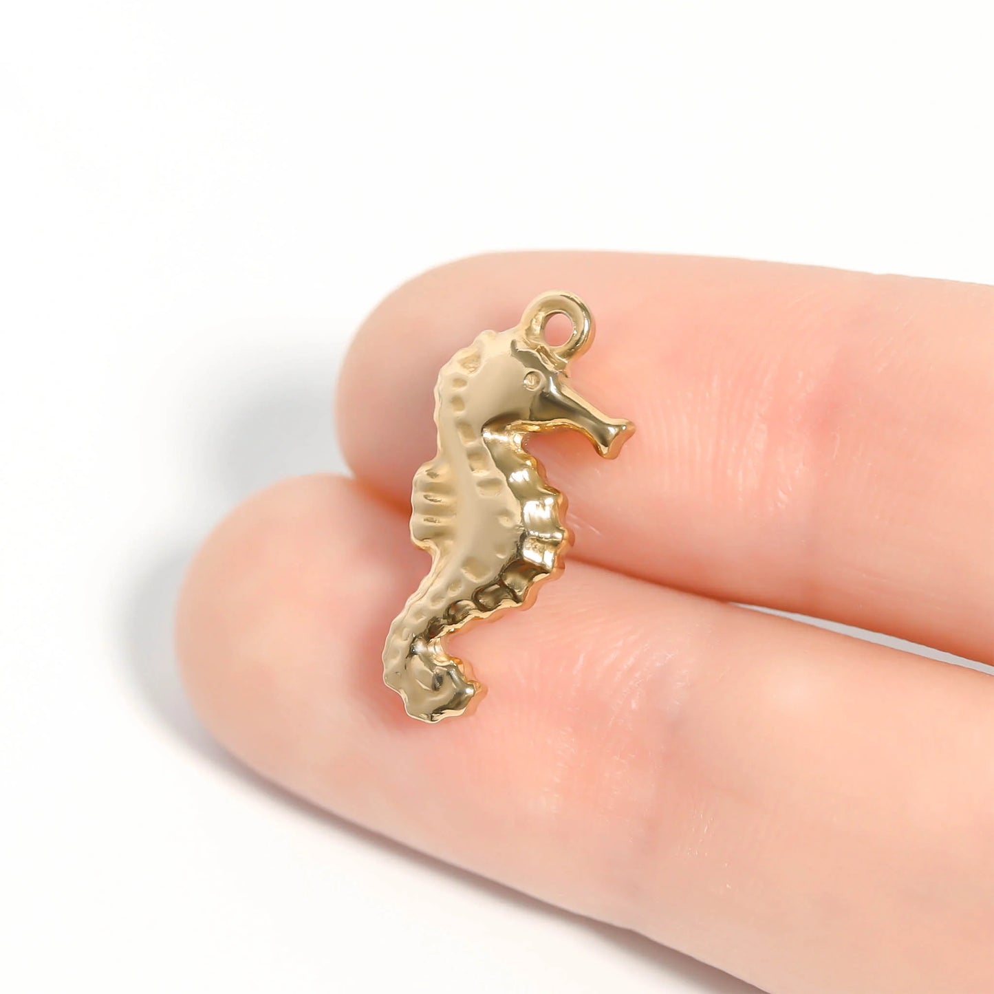 18K Gold PVD Stainless Steel Seahorse Charm