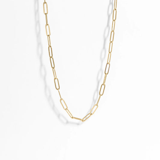 18K Gold PVD Stainless Steel Paperclip Chain Necklace