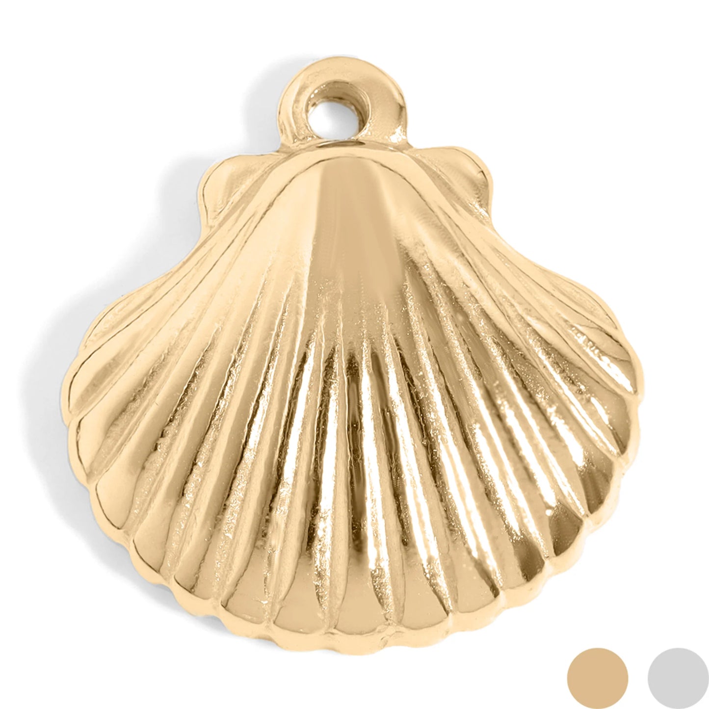 18K Gold PVD Stainless Steel Shell Charm